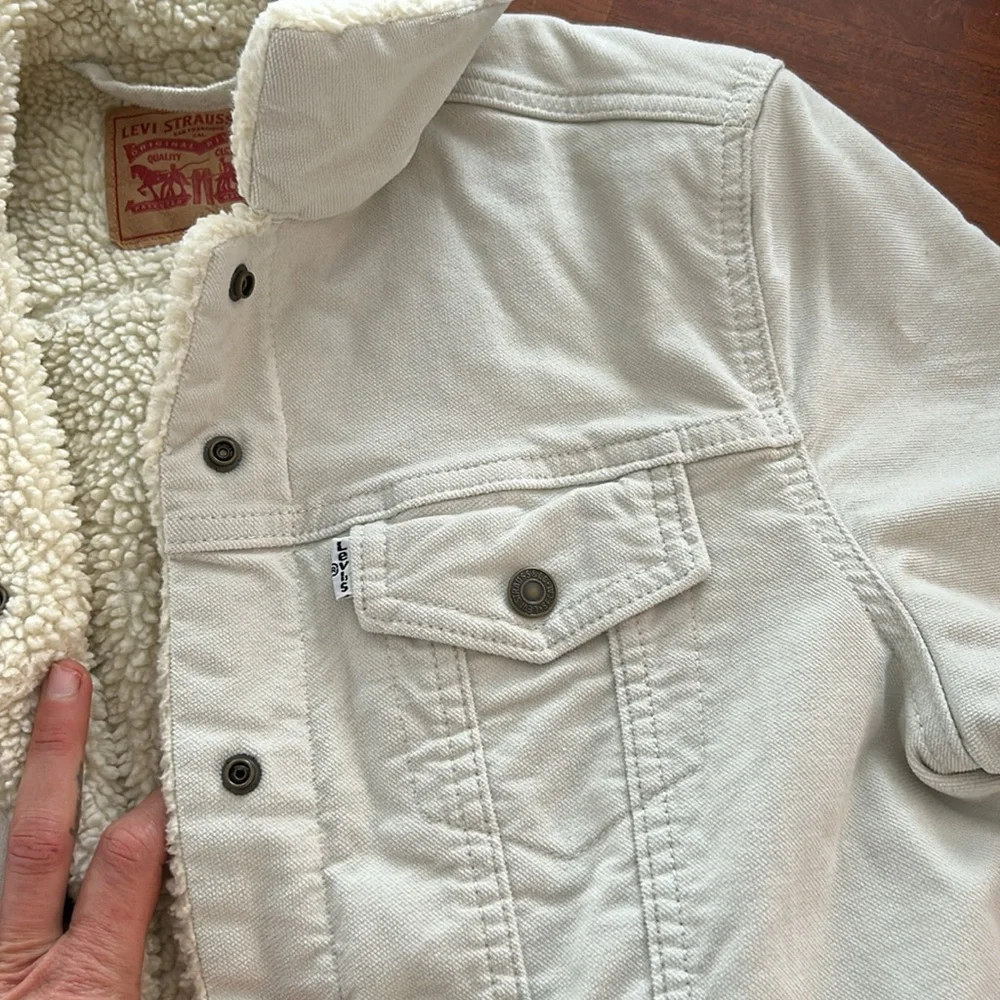 Levis sherpa lined jacket coat shacket medium corduroy trucker - Picture 5 of 11